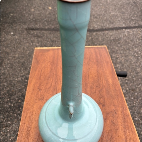 14” Contemporary Glaze Crackleware Vase - Picture 5 of 5